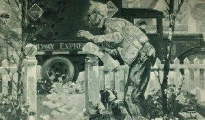 Railway Express Agency Postcard Robert E. Lee Artwork Artist dog