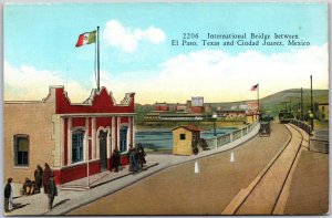 International Bridge Between El Paso Texas And Ciudad Juarez Mexico Postcard