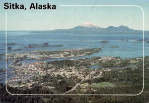 Alaska Sitka Aerial View With Mt Edgecumbe In The Distance