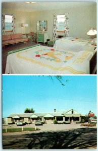 M-22397 Bedroom and General View of Tri-State Motel Angola Indiana