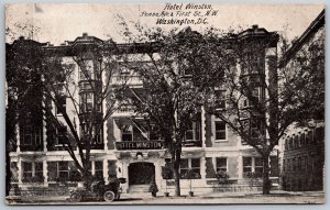 Vtg Washingtion DC Hotel Winston Street View Old Car 1910s Old Postcard