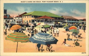 Point Pleasant Beach New Jersey NJ Wuest's Casino Beach Umbrellas Linen PC