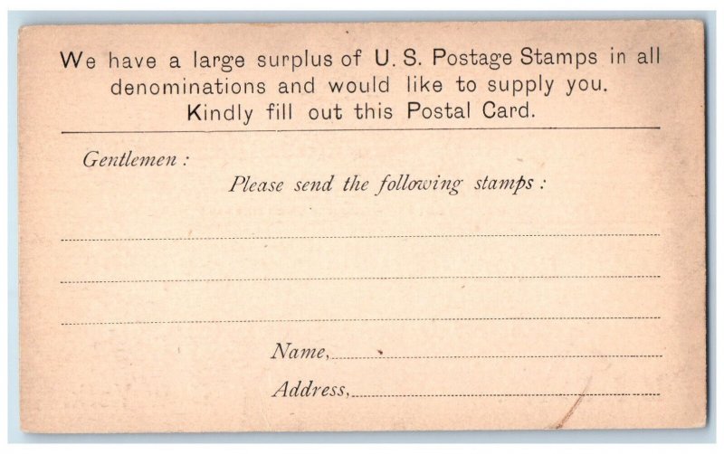 1880 US Postage Stamps Bloomingdale Bros MJ Kraus New York City NY Postal Card