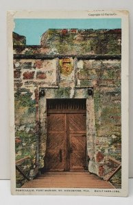 St Augustine Florida PORTCULLIS Fort Marion 1924 Postcard C10