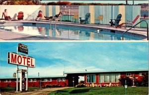 Winterburn, Alberta Canada  AQUA TOTEM MOTEL~John Dove  POOL  Roadside  Postcard