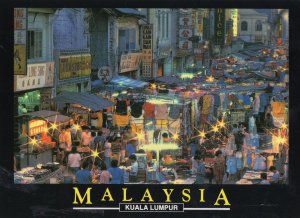 Kuala Lumpar Malaysia Night Market Rare Postcard