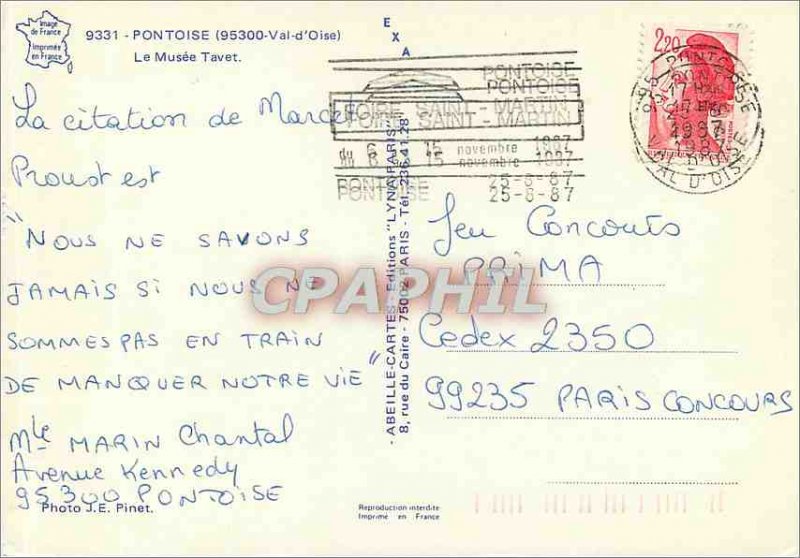 Modern Postcard Pontoise (Val d'Oise) The Museum Tavet