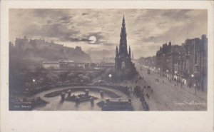 Scotland Edinburgh Princes Street At Night