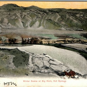 c1900s Big Horn, Hot Springs, Wyo. Winter Litho Chrome Photo Postcard UDB WY A48