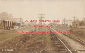 LA, Garyville, Louisiana, RPPC, Railroad Street, Business Section, Depot, Photo