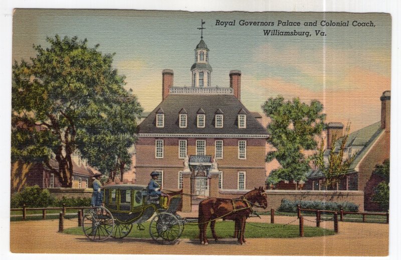 Williamsburg, Va., Royal Governors Palace and Colonial Coach