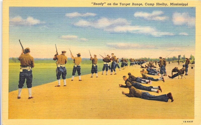 Camp Shelby Mississippi WWII Military Army 1940s Postcard  Ready Target Range