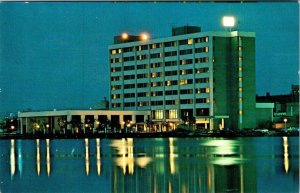 Wilmington, NC North Carolina  WILMINGTON HILTON HOTEL~Night & River  Postcard