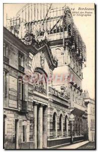  Vintage Postcard Bordeaux post office building and Telegraphs