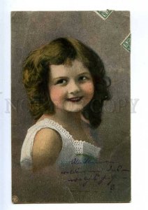 240033 Curly GIRL Smile Vintage NPG postcard