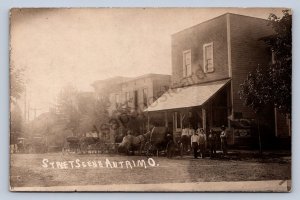 J87/ Antrim Ohio RPPC Postcard c1910 Guernsey County Street Scene Store 171