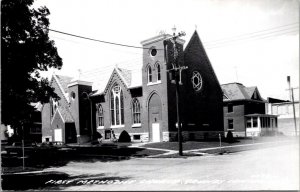 Real Photo Postcard First Methodist Church in Grundy Center, Iowa