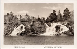 High Falls Muskoka Ontario Waterfalls Unused Thatcher Studio RPPC Postcard H21