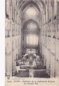 France Lyon Interieur de la Cathedrale Saint Jean La Grande Nef 1912