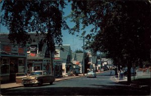 Wellfleet Massachusetts MA Cape Cod Street Scene Classic 1950s Cars PC