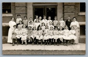 CARTHAGE NY SCHOOL CLASS ANTIQUE REAL PHOTO POSTCARD RPPC 