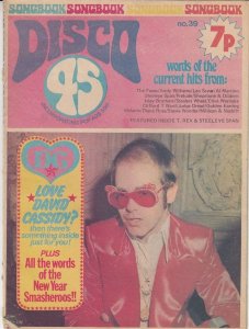 Disco 45 No 39 Elton John Cover The Wombles Leo Sayer Lyrics 1970s Book