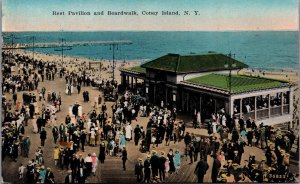 Rest Pavilion and Boardwalk Coney Island New York Vintage Postcard C319