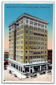 c1920's Citizens Bank & Trust Company Building Tampa Florida FL Postcard 