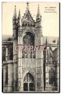 Old Postcard Limoges The Cathedral Porte Saint Jean