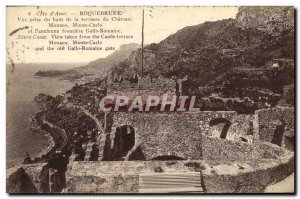 Old Postcard French Riviera Roquebrune View from the top of the terrace of th...