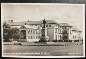 Mint Southern Rhodesia Real Picture Postcard Rhodes Statue & Government Office