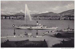 La Rade, Le Jet d'Eau (120 m.) Et Le Mont-Blanc, Geneve, Switzerland, 1900-1910s