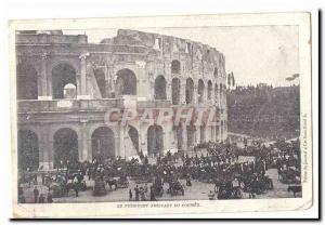 Old Postcard The president arrived at colisee (Roman arenas)