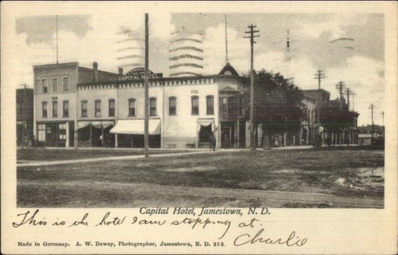 Jamestown ND Capital Hotel c1910 Postcard