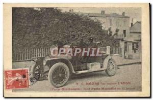 Old Postcard Automotive Hours of Labor Car Tires Continental Raid Paris Marse...