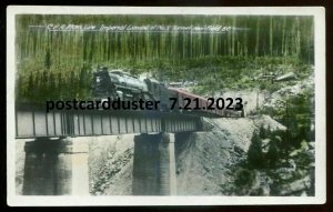 h5238 - FIELD BC 1940s CPR Bridge Train Tunnel. Real Photo Postcard by G. Sutton