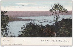 Upper Free Bridge , at Narrows , PEORIA , Illinois , PU-1908