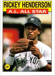 1986 Topps Baseball Card AL All Star Ricky Henderson sk10683