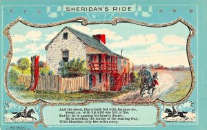 CIVIL WAR GENERAL SHERIDAN'S RIDE~SHENANDOAH VALLEY VIRGINIA-#7 SERIES POSTCARD