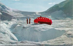 Red Snowmobile Athabasca Glacier Alberta Columbia Icefields Unused Postcard D80