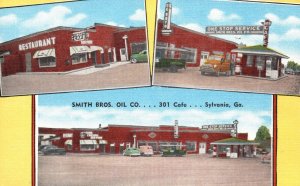 Tourist & Truckers Stop Smith Bros. Oil Co. 301 Cafe  Sylvania Georgia Postcard