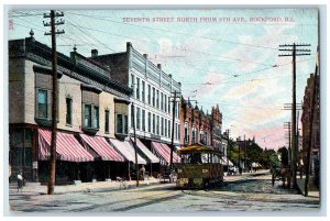 1907 Seventh Street North From Fifth Avenue Rockford Illinois IL Posted Postcard