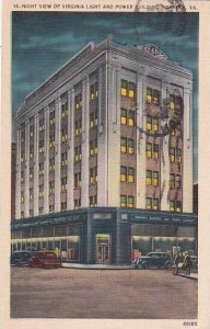 Virginia Norfolk Night View Of Virginia Light And Power 1941
