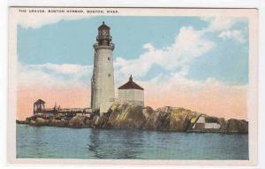 Graves Lighthouse Boston Harbor Massachusetts 1920c postcard