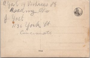 Ohio RPPC Yost Family Photo Cincinnati and Reading Young People Postcard Z14