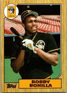 1987 Topps Baseball Card Bobby Bonilla Pittsburgh Pirates sk3450