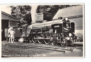 Hythe Colchester England Railroad Train RPPC Real Photo 1958 Hurrican Locomotive