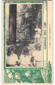 GLENDALE YWCA CAMP Girl Scouts SEVEN OAKS California 1954 Vintage Postcard