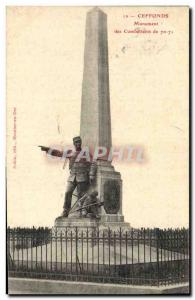 Old Postcard Militaria 1870 War Monument Ceffonds 70 71 fighters