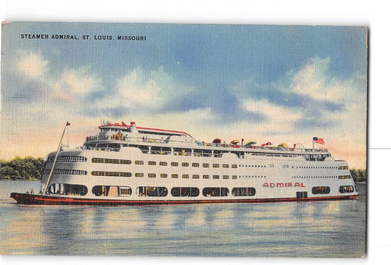 St Louis Missouri MO Postcard 1946 Steamer Admiral